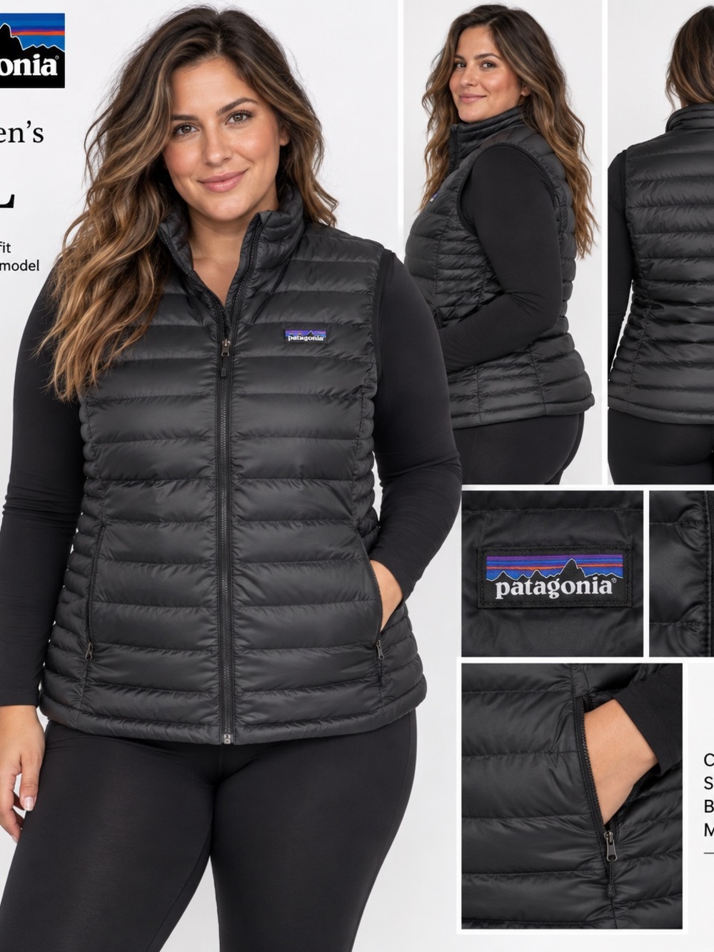 Patagonia Women's XL nano Black Quilted Lightweight Down Vest
